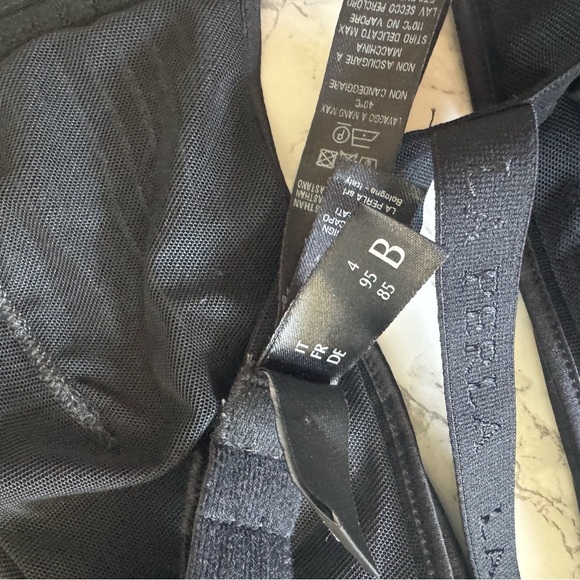 LA PERLA Tulle Nervures Triangle Bra Black 38B - Picture 5 of 8